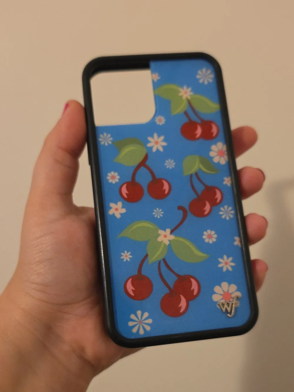 Wildflowers Cherry Pattern Blue iPhone 12/12 Pro Case